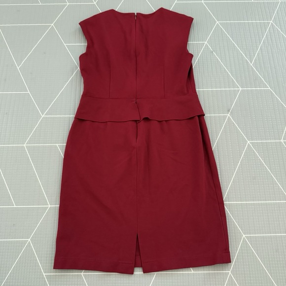 Lafayette 148 NY Red Sleeveless Peplum Sheath Dress Size Small - Picture 5 of 11